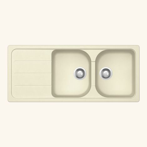 Évier granit beige vanille Schock FORMHAUS 2 bacs 1 égouttoir