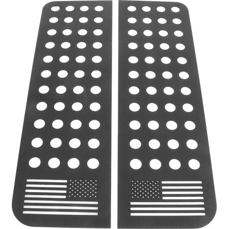 Lot de 2 autocollants de remplacement pour vitres de portes arrière, en alliage d'aluminium, avec garniture de panneau en verre et bande adhésive, pour Jeep Wrangler JK Unlimited 2007-2017