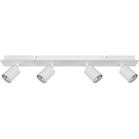 Lampe Suspension Plafonnier en Métal Blanc Mat avec 4 Points Lumineux Ajustables GU10 40W pour Éclairage de Salon ou Salle de Bain Moderne Beliani