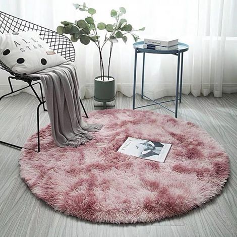 Tapis Rond - Tapis Moelleux Ultra Doux En Velours Avec Couche Intégrée En Mousse Dense - Pour Chambre D Enfant Salon Nursery Couloir - 120 cm (1/5)