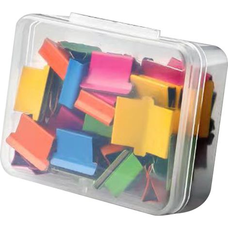 Pousse-agrafes manuel rechargeable 50 pièces clips colorés pour fixer copies et livres, distributeur de pinces de bureau (1/5)
