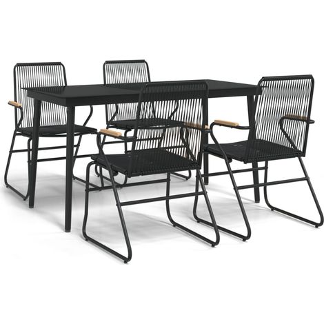 Maison Exclusive - Set da Pranzo da Giardino 5 pz Nero in Rattan PVC