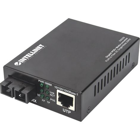 Intellinet Media Converter Gigabit PoE+ SC Monomodale (1/5)
