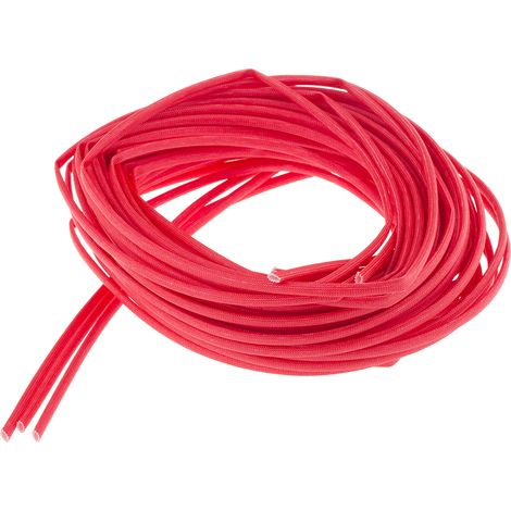 Gaine Tressée 2mm RS PRO, Rouge en Fibre de verre acrylique, 5m ( Prix pour Paquet de 3 )