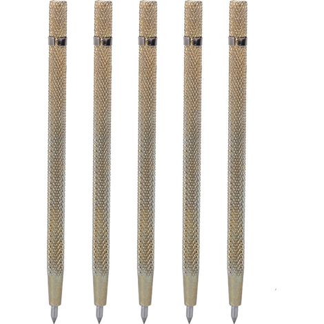 Lot de 5 stylos à graver diamant antidérapants avec pointes en alliage dur, adaptés au marquage de la céramique, du verre, du métal et du bois. (1/5)