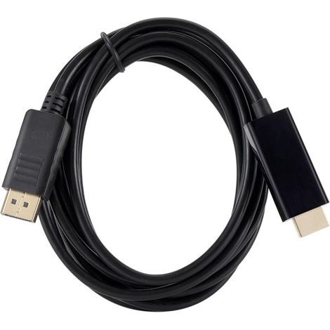 Câble DP vers HD de 1,8 m (5,9 pi) de long, résolution 4K 60 Hz, plaqué or, Plug and Play, pour ordinateur portable (1/5)