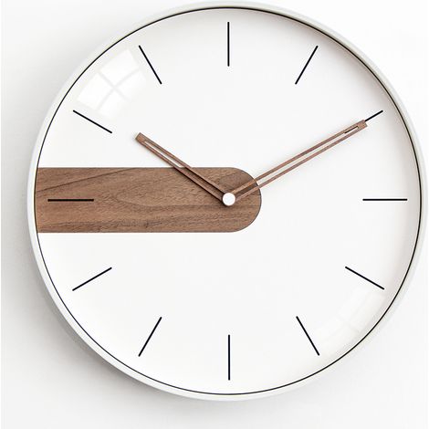 Horloge murale silencieuse minimaliste moderne avec éléments en bois visibles (nombreux) (1/5)