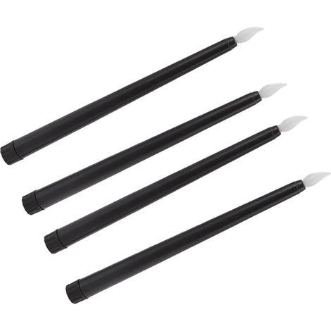 Lot de 4 bougies LED sans fumée et sans flamme, sûres et écologiques, à lumière chaude, noires. (1/5)