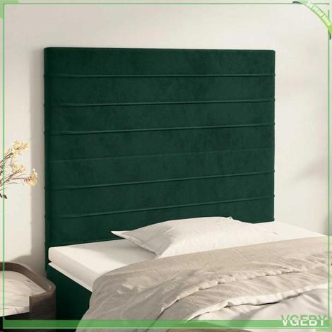 Tête de lit - 3116511 - Velours vert foncé - Hauteur réglable - 90x5x118/128 cm (1/5)