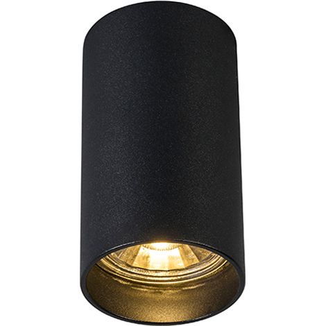 QAZQA + Faretto tuba - Design - Acciaio - Nero - Cilindro Max. 1 x Watt (1/5)
