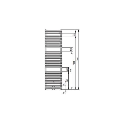 VONO-DION-M Badheizkörper H 1800 Bl 400 BH 1764x98x400mm weiß Mittenanschluss