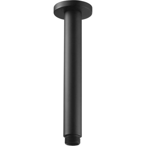 Signature Round Ceiling Mounted Shower Arm 180mm Length - Matt Black (1/2)