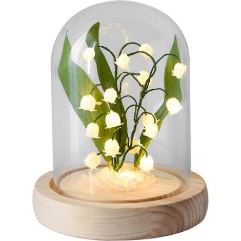 Maiglöckchen-Lampen-DIY-Nachtlicht-Set – Batteriebetriebene florale Schreibtischlampe mit künstlichen Blüten