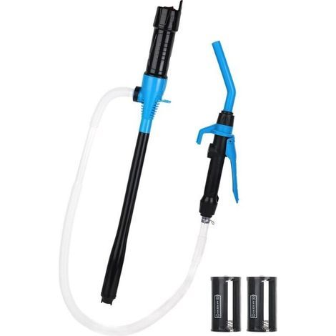 Pompe de transfert de liquide portable alimentée par piles, pompe de transfert d'eau et de carburant jusqu'à 2,2 GPM avec buse pour un contrôle rapide du débit et un arrêt, avec design de filtre (1/4)