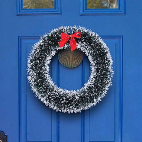 Guirlande De Noël Artificielle - 25 Cm - Blanc - Décoration Murale Et Porte D Intérieur - 1 Pièce (1/5)