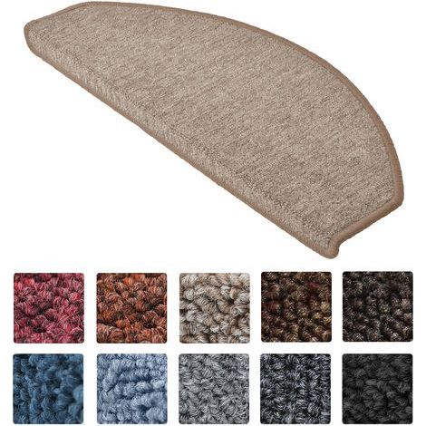 Beautissu ProStair Alfombras pequeñas semicirculares para escaleras (55 x 15 cm), set de 15 unidades	Arena, 65 x 25 x 4 cm