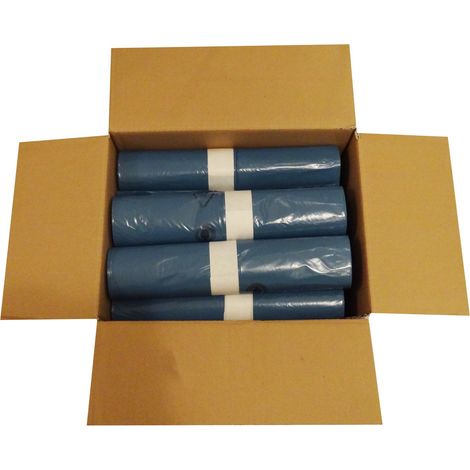 Hossi's Wholesale Abfallsäcke, 10 Rollen à 25 reißfeste Müllbeutel XXL, Müllsäcke blau, Mülltüten extra stark, 120l, 700x1100mm (1/5)