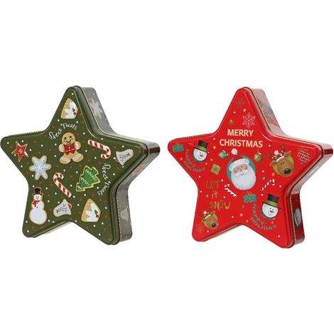Decoris Contenitore Stella in Latta 19x18,5x5 cm