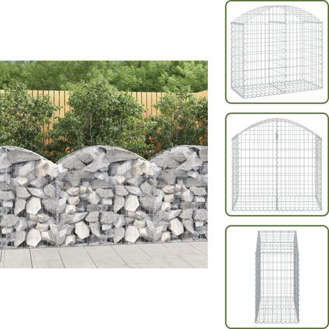 Panier de gabions arqué 100x50x80/100 cm Fer galvanisé - Paniers De Gabions - Mur De Gabions - Clôture De Jardin - Décoration Jardin - Barrieres Jardin (1/5)