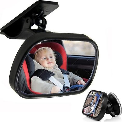 Innenspiegel für das Auto mit Babyüberwachung und um 360° verstellbarem Sonnenschutz zur Überwachung von Kindern und zur Babypflege. (1/5)