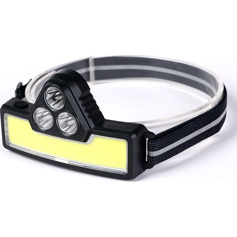 LED Headlamp Rechargeable COB Front Lamp, 3 Lighting Modes, IPX4 Waterproof Head Torch for Cycling (1/5)