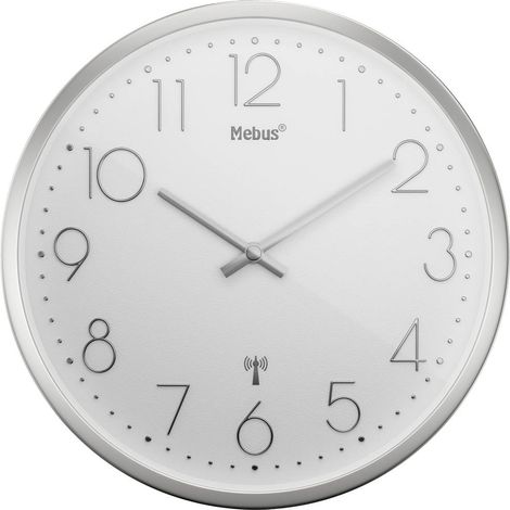 Mebus 19776 Radiocontrollato Orologio da parete 25 cm x 40 mm Argento Movimento silenzioso (senza scatti) (1/5)