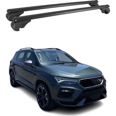 OMAC Aluminium Dachträger Querträger für Cupra Ateca 2016-2026 – TÜV / DIN 75302:2019 – Abschließbar – Max. 75 kg – 2 Stangen Schwarz (1/5)