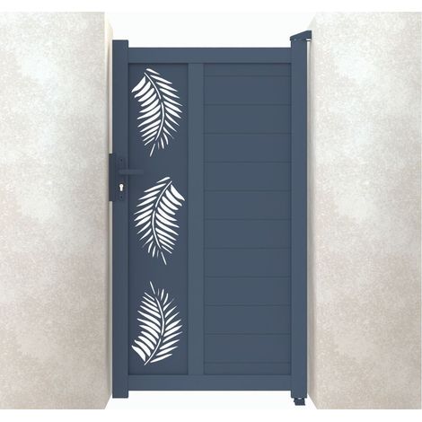 Portillon aluminium C08 Gris 7016 - Largeur entre piliers 1048mm - Hauteur 1800mm (1/2)