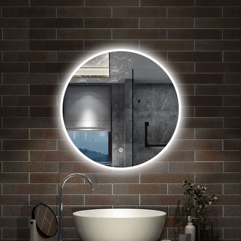 AICA - Specchio con led 90cm.Cornice smerigliata.Touch + Antiappannamento + 3 Temperature di Colore (1/5)