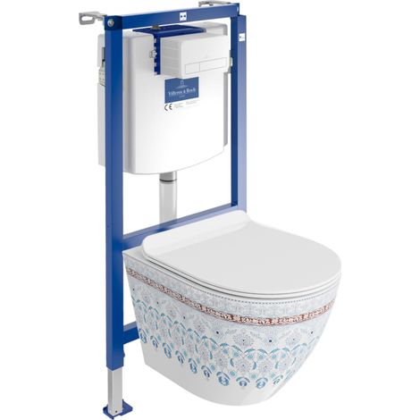 VILLEROY&BOCH WC Set mit Vorwandelement, Wand-WC und Spülknopf (1/5)