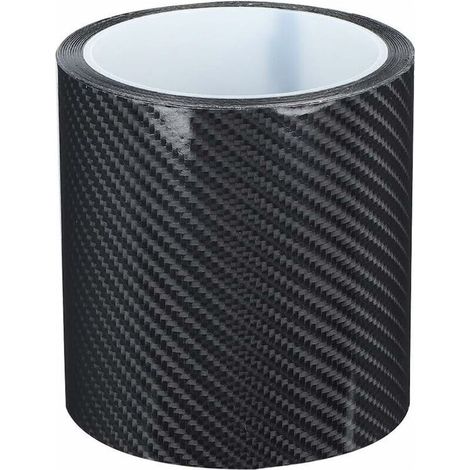 Einstiegsleistenschutz, Stoßstangenschutzfolie aus schwarzer Kohlefaser, wasserfester, selbstklebender, kratzfester Aufkleberstreifen (10 cm x 3 m) (1/5)