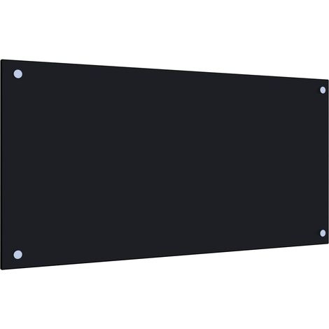 Maison Chic – Dosseret de cuisine noir 80 x 40 cm – Verre trempé résistant à la chaleur – Protection anti-éclaboussures facile à nettoyer