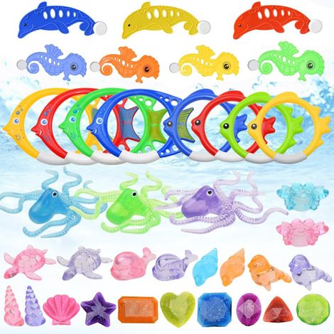 Kit de Jouets de Piscine pour Enfants, Accessoire de Natation Été avec Masque et Tuba, Cadeau Loisir Aquatique Universel-KZQ (1/2)