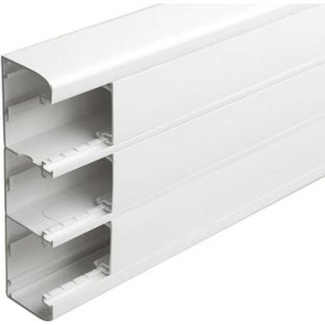 Goulotte 50x180 mm à clipage direct, programme mosaïque, 3 couvercles, 45 mm de longueur, 2 mètres, blanc (1/2)
