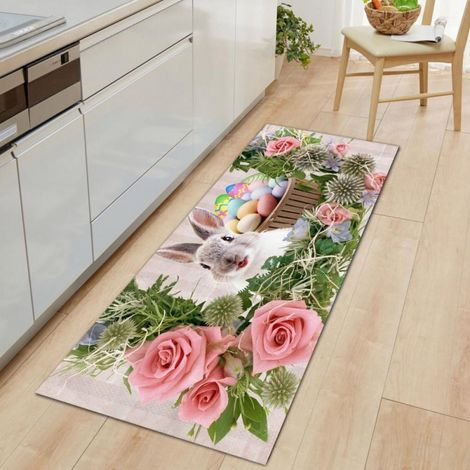 Tapis De Bienvenue - Tapis De Sol Anti-dérapant Pour Intérieur Et Extérieur - Thème Pâques - 40 X 120 Cm (1/5)