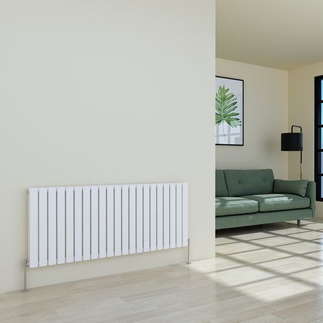 600 x 1430mm White Double Flat Panel Horizontal Radiator