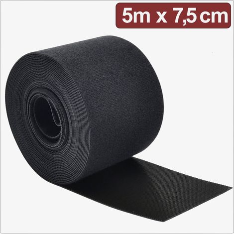 Quadrios 24CA311 Bande auto-agrippante pour grouper partie velours et partie agrippante (L x l) 5 m x 7.5 cm noir 5 m