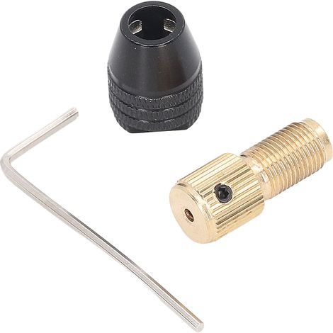 Mandrin de perceuse à 3 mors, outil rotatif, pince autoserrante, rallonge pour lignes droites, jeu de clés hexagonales, trou de 2,0 mm