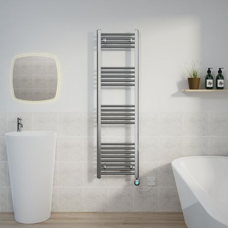 Thermostatic Towel Rail Straight Timer Chrome 1400x400mm (1/5)