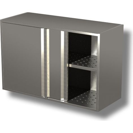 Armoire murale 1 etagere egouttoir avec portes coulissantes - H 650 mm - Ristopro