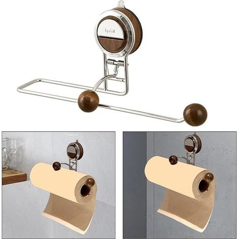 Suction Cup Paper Towel Holder, Wall Mounted Kitchen Towel Rack, Removable Bathroom Towel Holder MUMU (1/4)