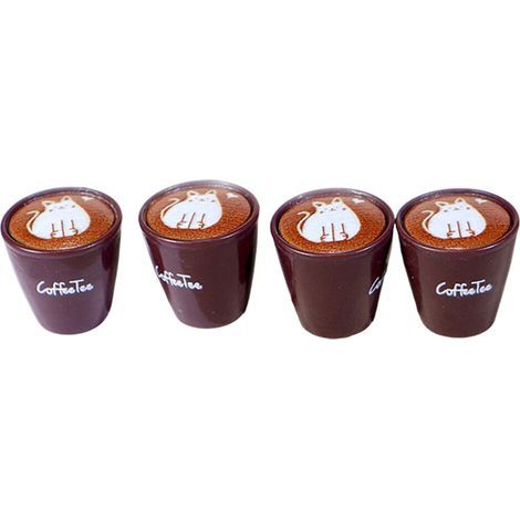 Matériel réaliste de résine d'ornement de tasse de café-chat (1/2)