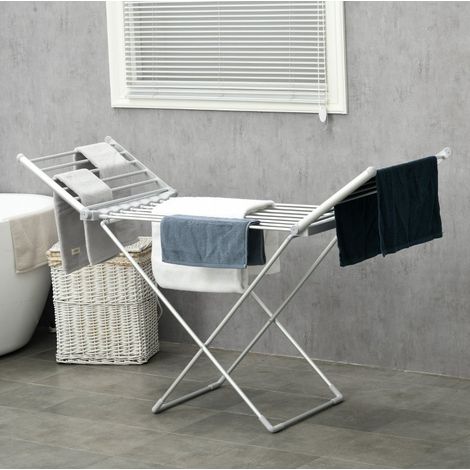 Beheizter klappbarer Wäscheständer 144 x 53 x 91 cm silber, 45–55 °C (1/5)