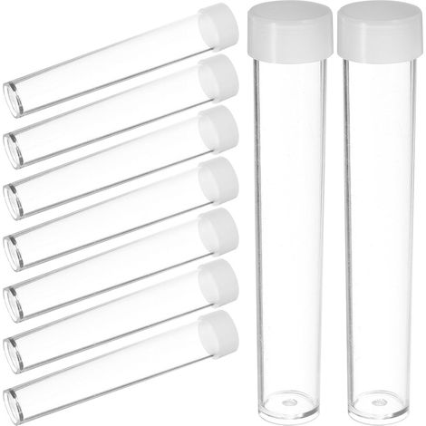 30pcs Lightweight and Multifunctional Plastic Transparent Test Tubes with Lids for Small Home Storage Needs (1/5)
