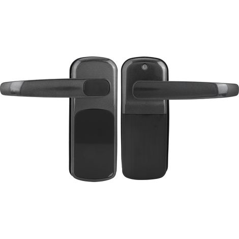 Intelligentes Türschloss mit Bluetooth-App, Karten, Passwort-Tastatur und mechanischem Schlüssel für mehr Sicherheit und Heimwerkerbedarf (Schwarz) (1/5)