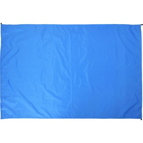 Bâche de sol polyester imperméable 100x145cm bleu pour camping pique-nique avec sac de rangement et œillets (1/4)