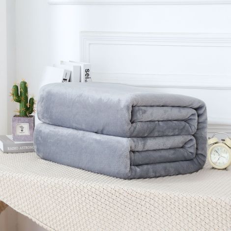 Coperta da ufficio in pile imitazione cashmere ultra morbida, leggera, per divano letto, per pisolini, ufficio, decorazione per la casa, tinta unita, 180×200 cm, 1,08 kg (1/2)