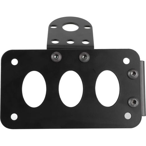 Support de Plaque d'immatriculation de Moto, Support de Plaque d'immatriculation de Moto, de 'immatriculation de, Feu Arrière monté sur Le côté, Cadre en Alliage 'Aluminium, de (Un (Noir)) (1/5)