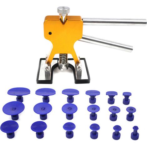 Set d'outils débosselage sans peinture levier de bosse ajustable kit réparation tire-bosse Pops a Dent pour grêle voiture extraction bosse Or (1/4)