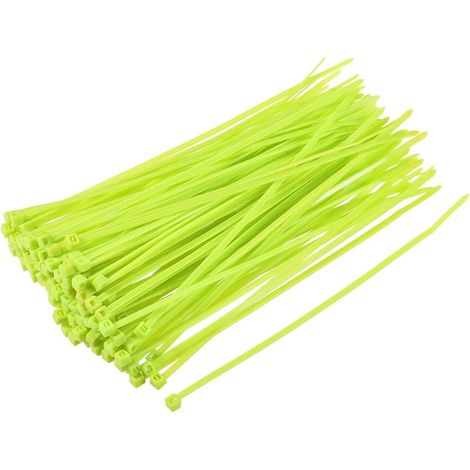 Câble Serrage Collier 150mmx2.5mm Autobloquant Nylon Attache Enveloppes Fluorescent Vert 100pcs (1/3)